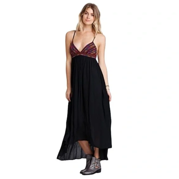 Billabong Wild Skies Maxi Dress Embroidered Empire Waist Gauze Cotton Festival - Picture 3 of 16